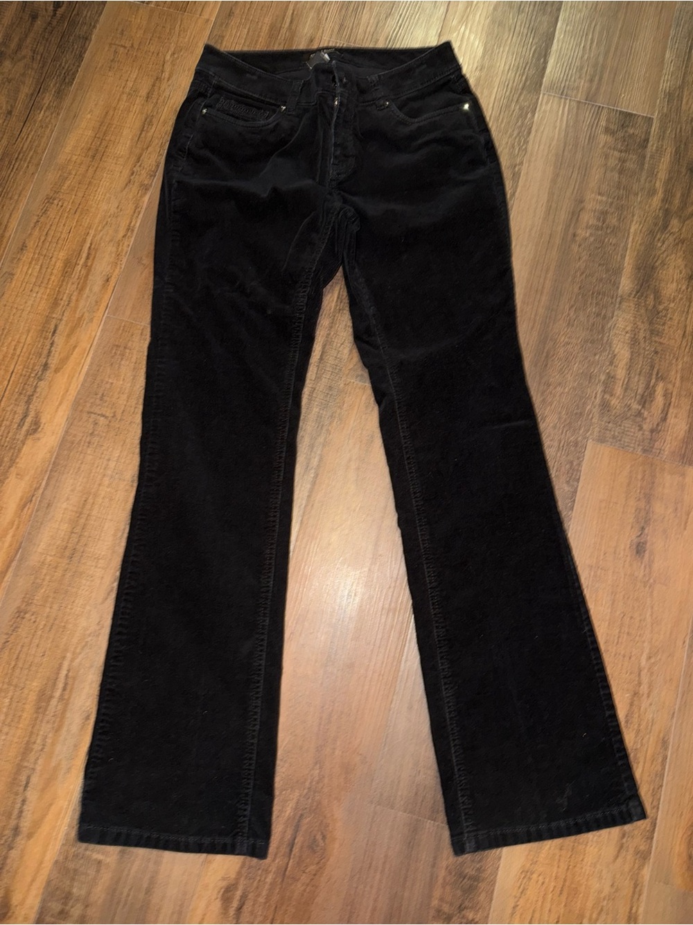 White House Black Market Black Corduroy Boot Cut Pants size 2(S) embellished
